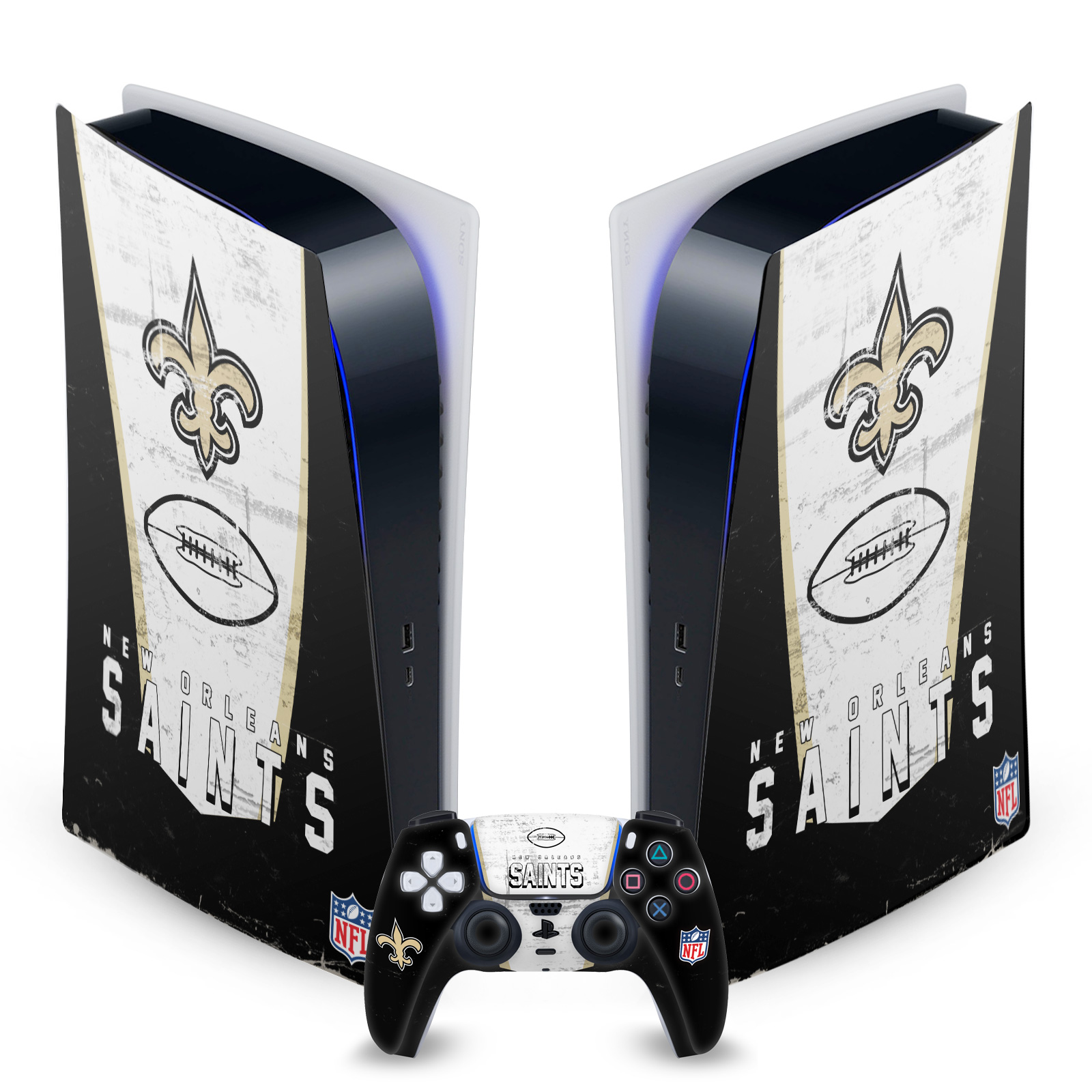 OFFICIAL NFL NEW ORLEANS SAINTS VINYL SKIN FOR SONY PS5 DIGITAL EDITION BUNDLE