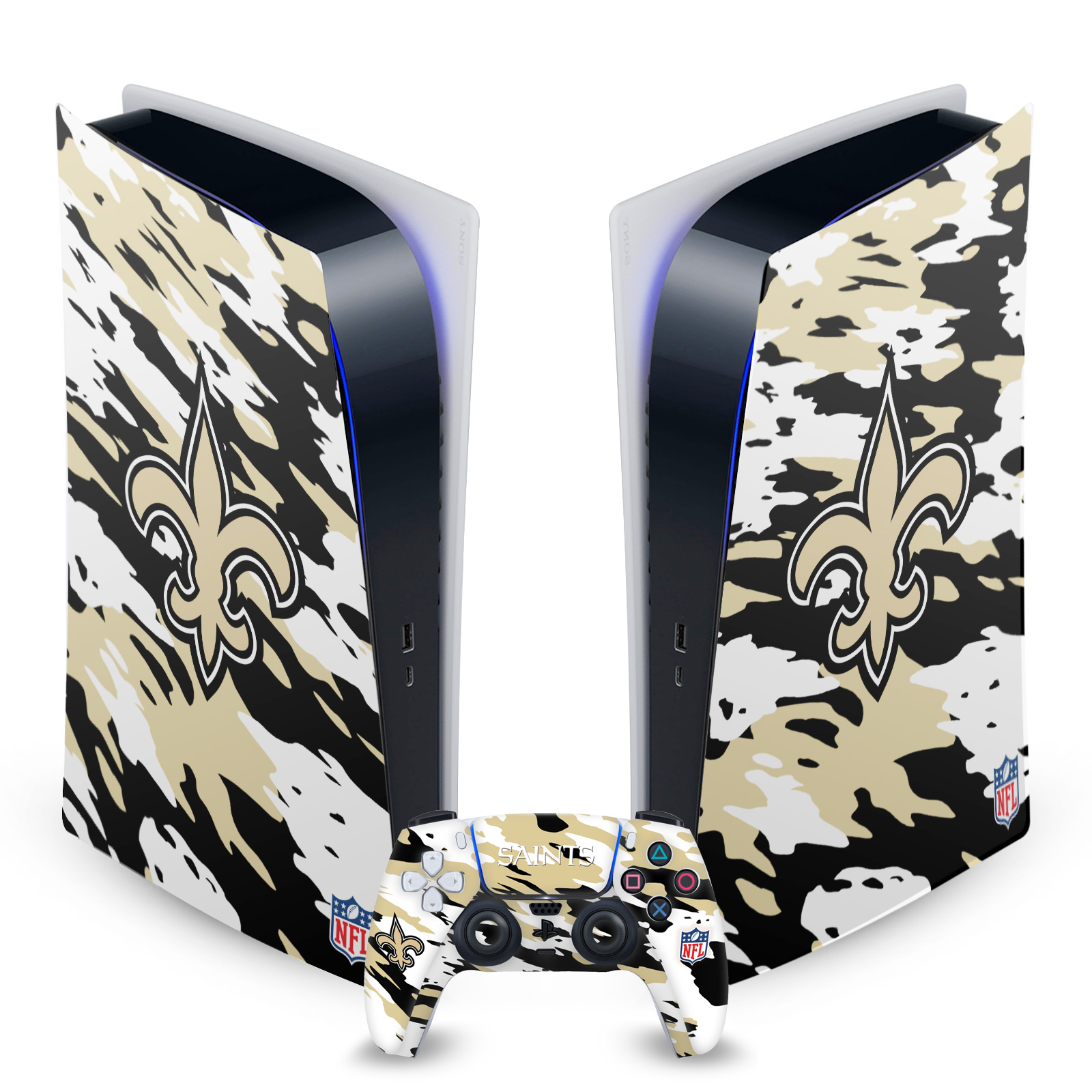 OFFICIAL NFL NEW ORLEANS SAINTS VINYL SKIN FOR SONY PS5 DIGITAL EDITION BUNDLE