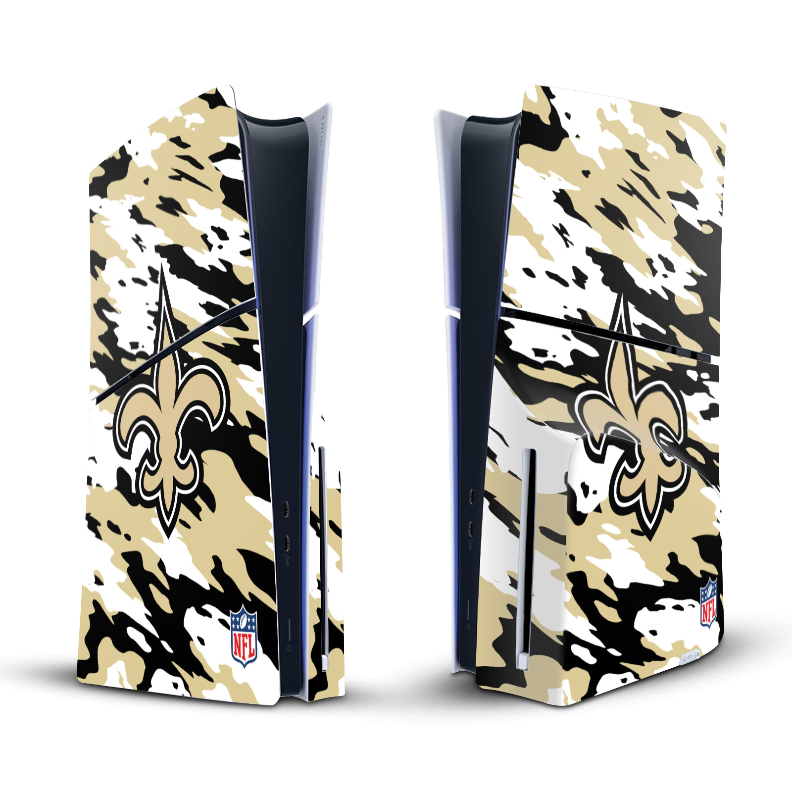 NFL NEW ORLEANS SAINTS VINYL SKIN FOR SONY PS5 SLIM DISC EDITION CONSOLE