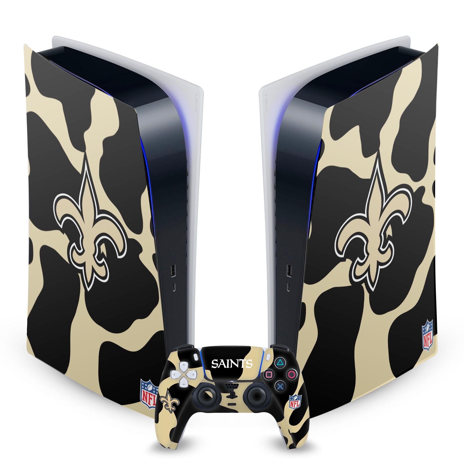 OFFICIAL NFL NEW ORLEANS SAINTS VINYL SKIN FOR SONY PS5 DIGITAL EDITION BUNDLE