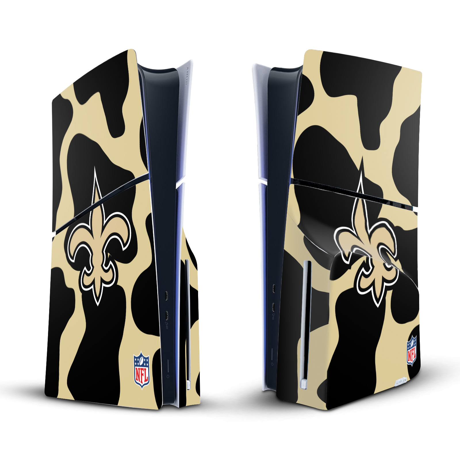 NFL NEW ORLEANS SAINTS VINYL SKIN FOR SONY PS5 SLIM DISC EDITION CONSOLE