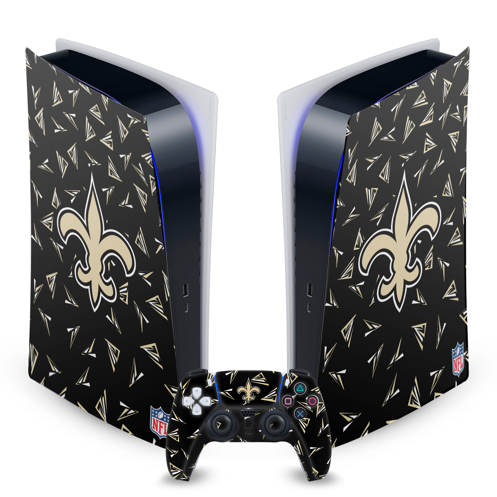 OFFICIAL NFL NEW ORLEANS SAINTS VINYL SKIN FOR SONY PS5 DIGITAL EDITION BUNDLE