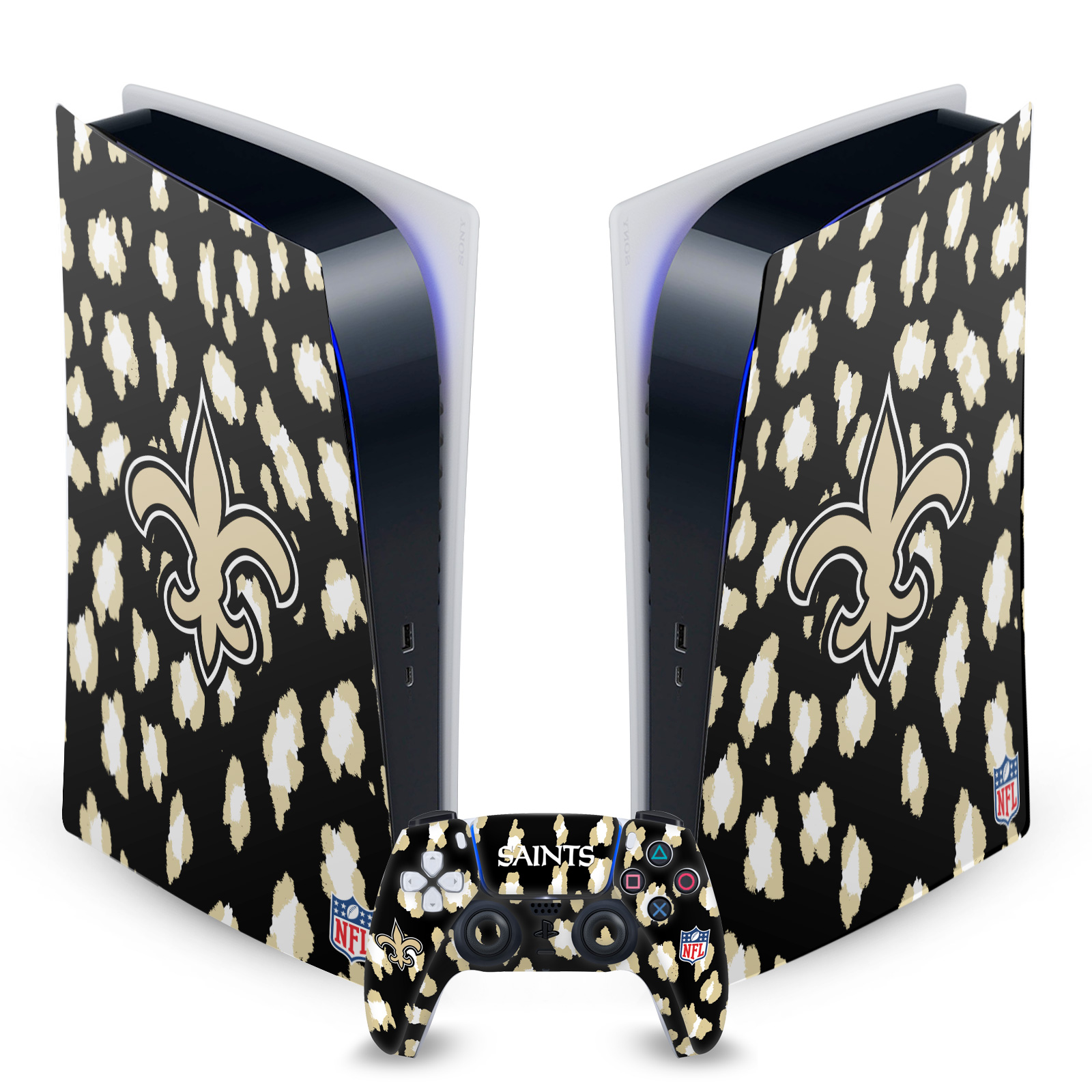 OFFICIAL NFL NEW ORLEANS SAINTS VINYL SKIN FOR SONY PS5 DIGITAL EDITION BUNDLE