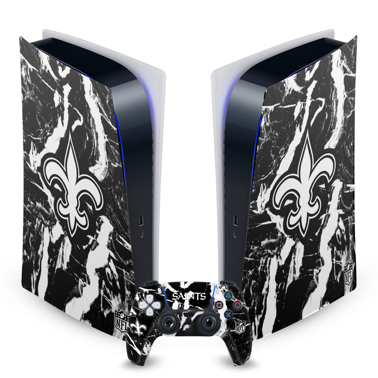 OFFICIAL NFL NEW ORLEANS SAINTS VINYL SKIN FOR SONY PS5 DIGITAL EDITION BUNDLE