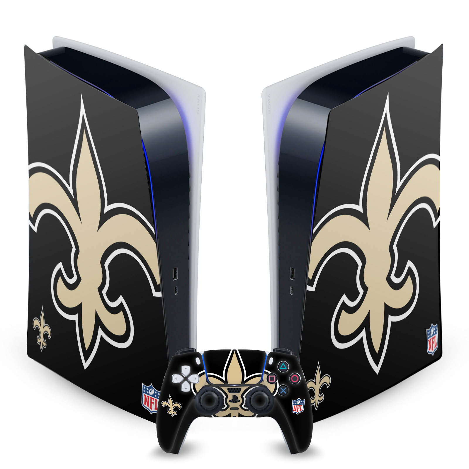 OFFICIAL NFL NEW ORLEANS SAINTS VINYL SKIN FOR SONY PS5 DIGITAL EDITION BUNDLE