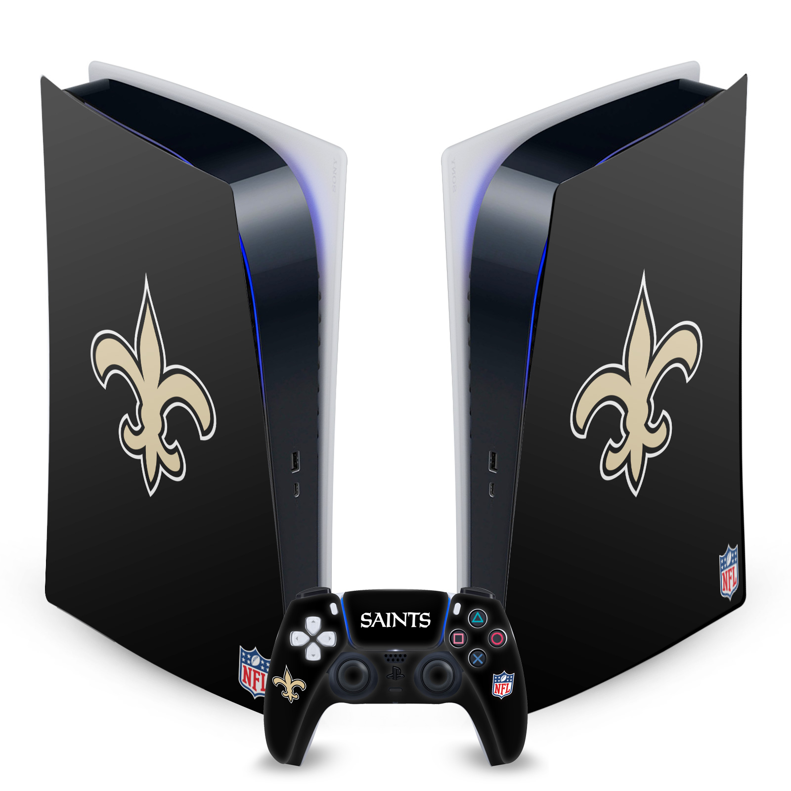 OFFICIAL NFL NEW ORLEANS SAINTS VINYL SKIN FOR SONY PS5 DIGITAL EDITION BUNDLE