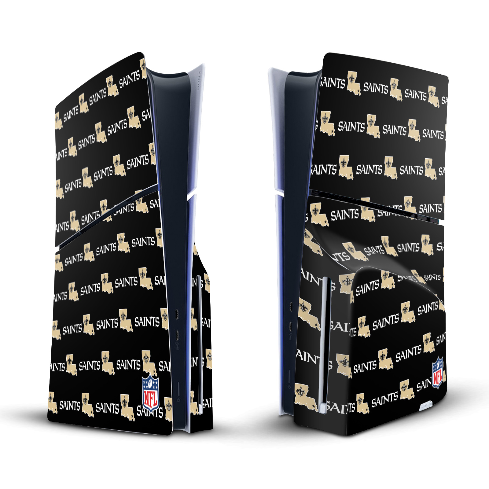 NFL NEW ORLEANS SAINTS VINYL SKIN FOR SONY PS5 SLIM DISC EDITION CONSOLE