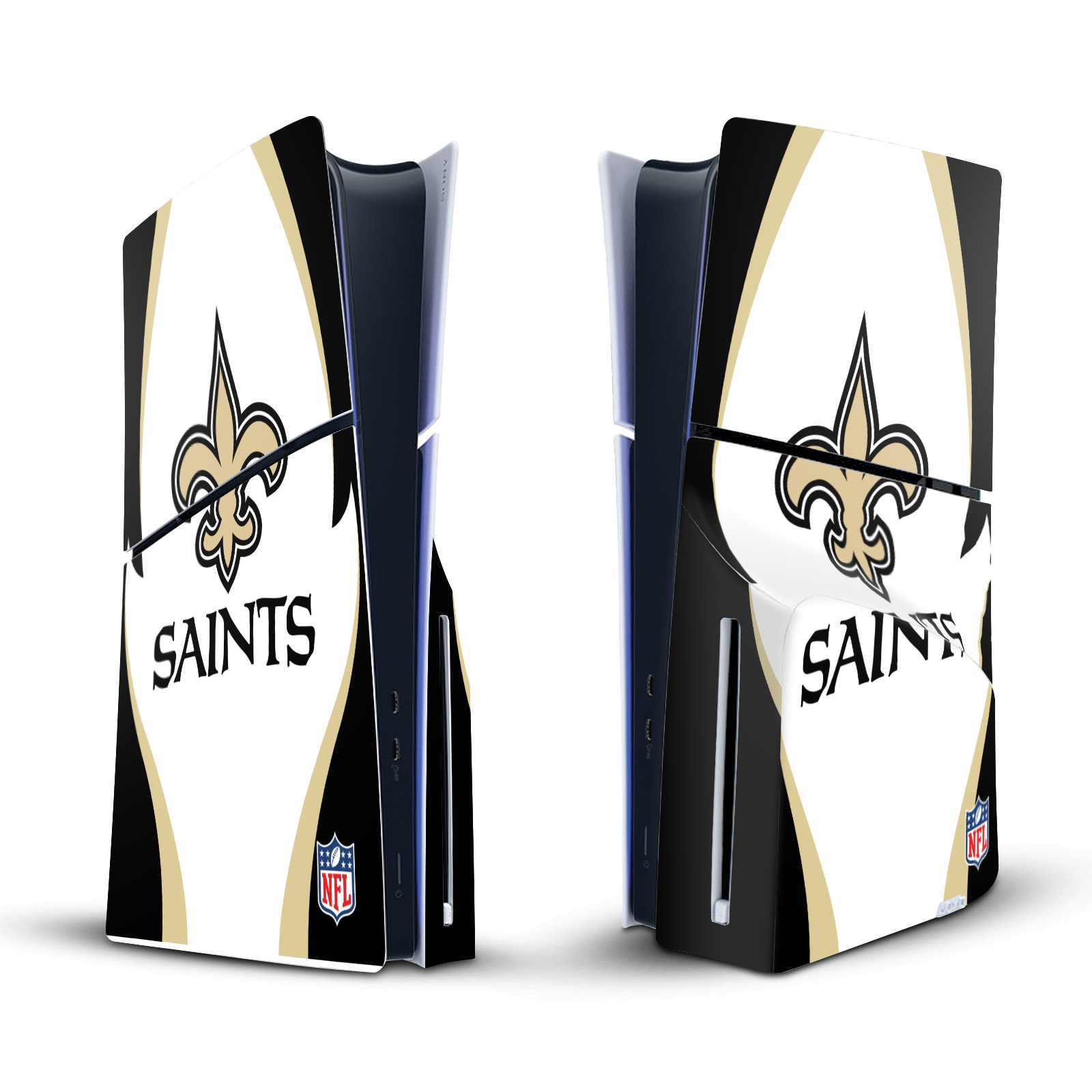 NFL NEW ORLEANS SAINTS VINYL SKIN FOR SONY PS5 SLIM DISC EDITION CONSOLE