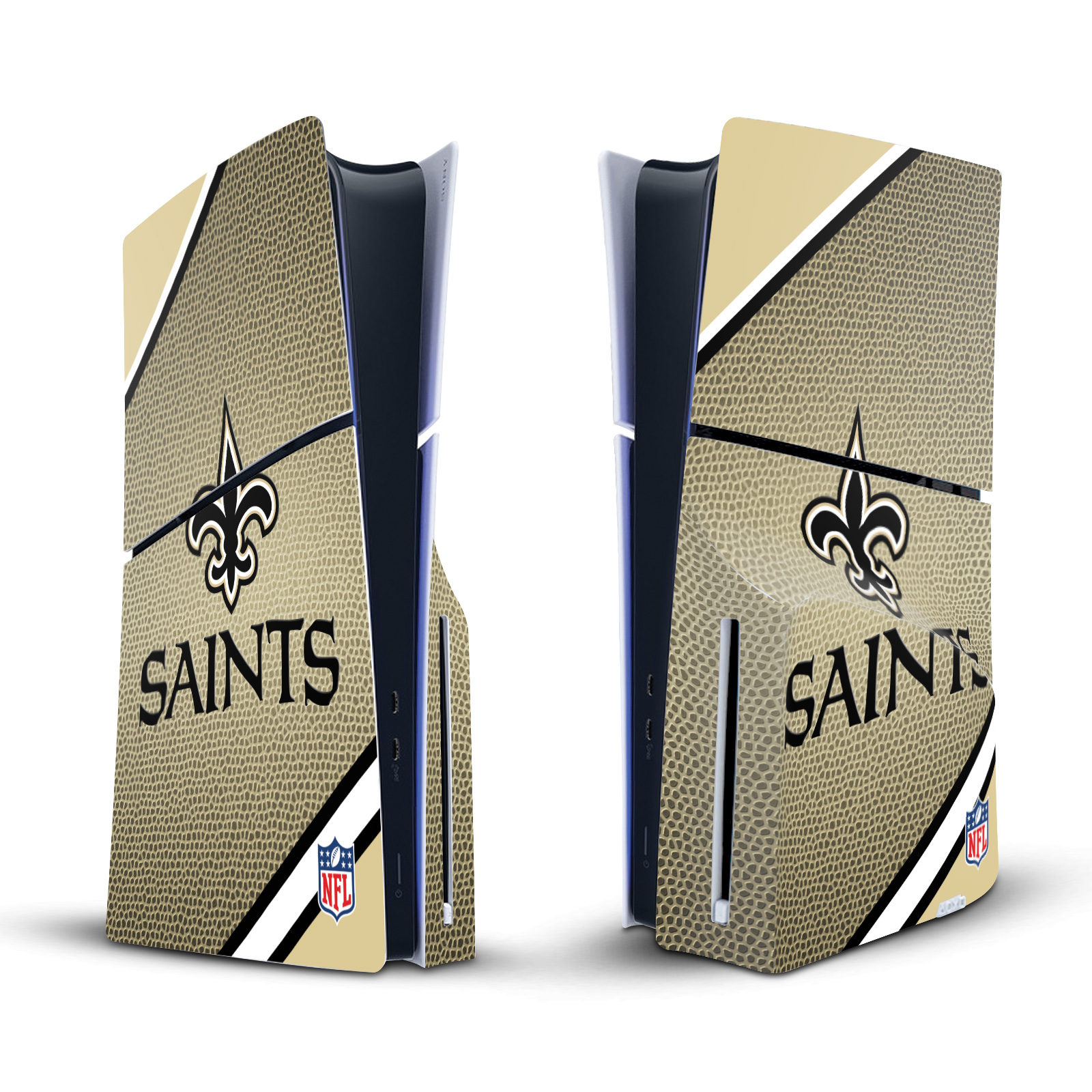 NFL NEW ORLEANS SAINTS VINYL SKIN FOR SONY PS5 SLIM DISC EDITION CONSOLE