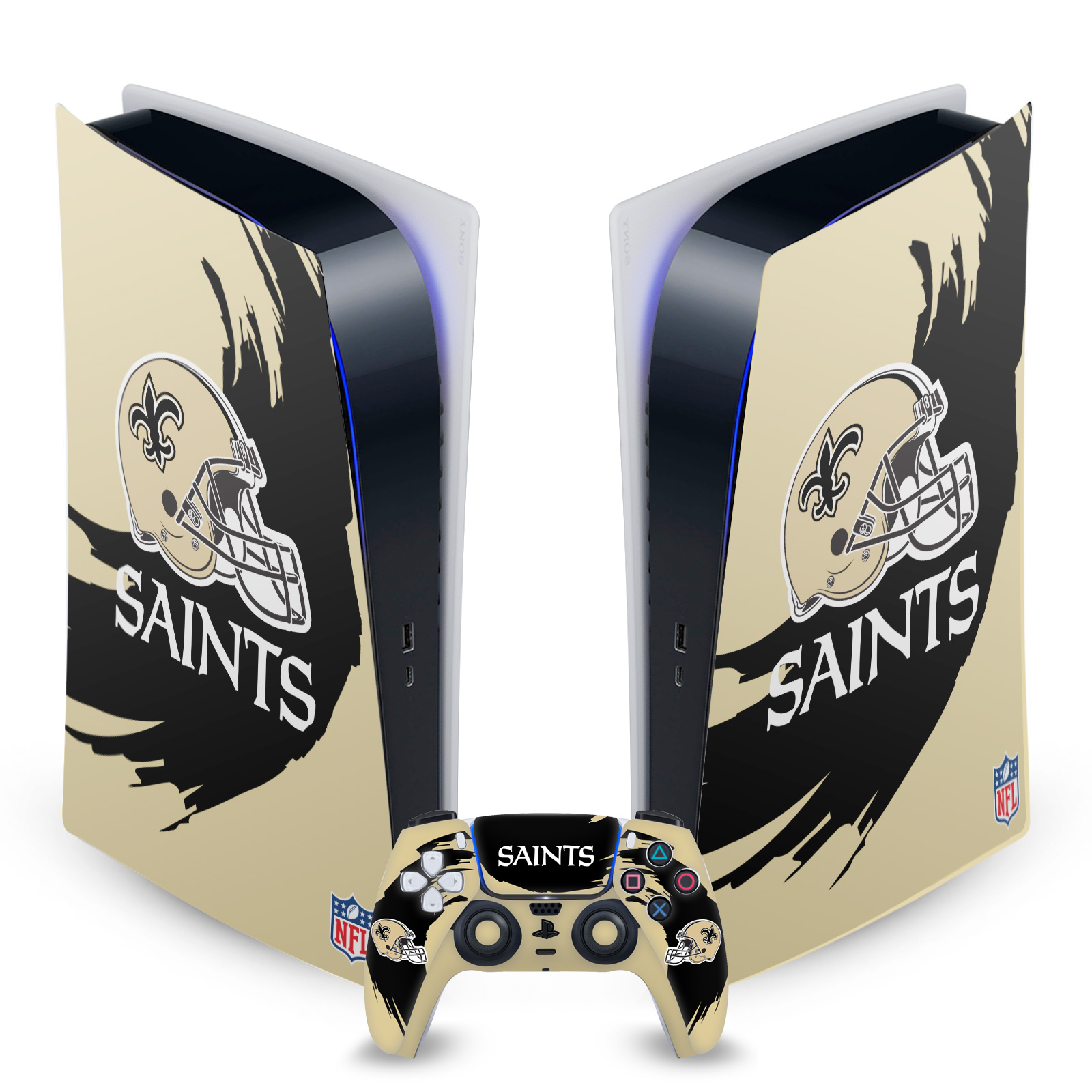 OFFICIAL NFL NEW ORLEANS SAINTS VINYL SKIN FOR SONY PS5 DIGITAL EDITION BUNDLE