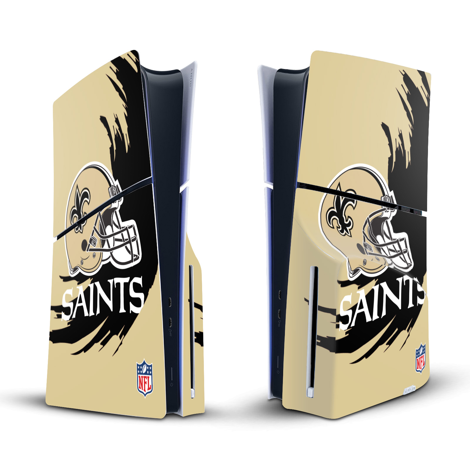 NFL NEW ORLEANS SAINTS VINYL SKIN FOR SONY PS5 SLIM DISC EDITION CONSOLE