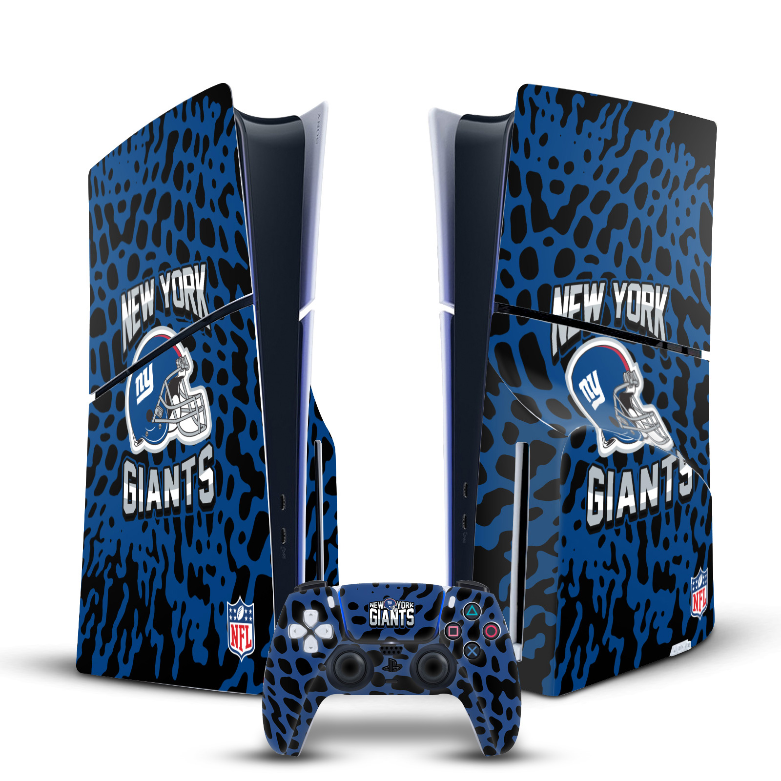 NFL NEW YORK GIANTS VINYL SKIN DECAL FOR SONY PS5 SLIM DISC CONSOLE & CONTROLLER