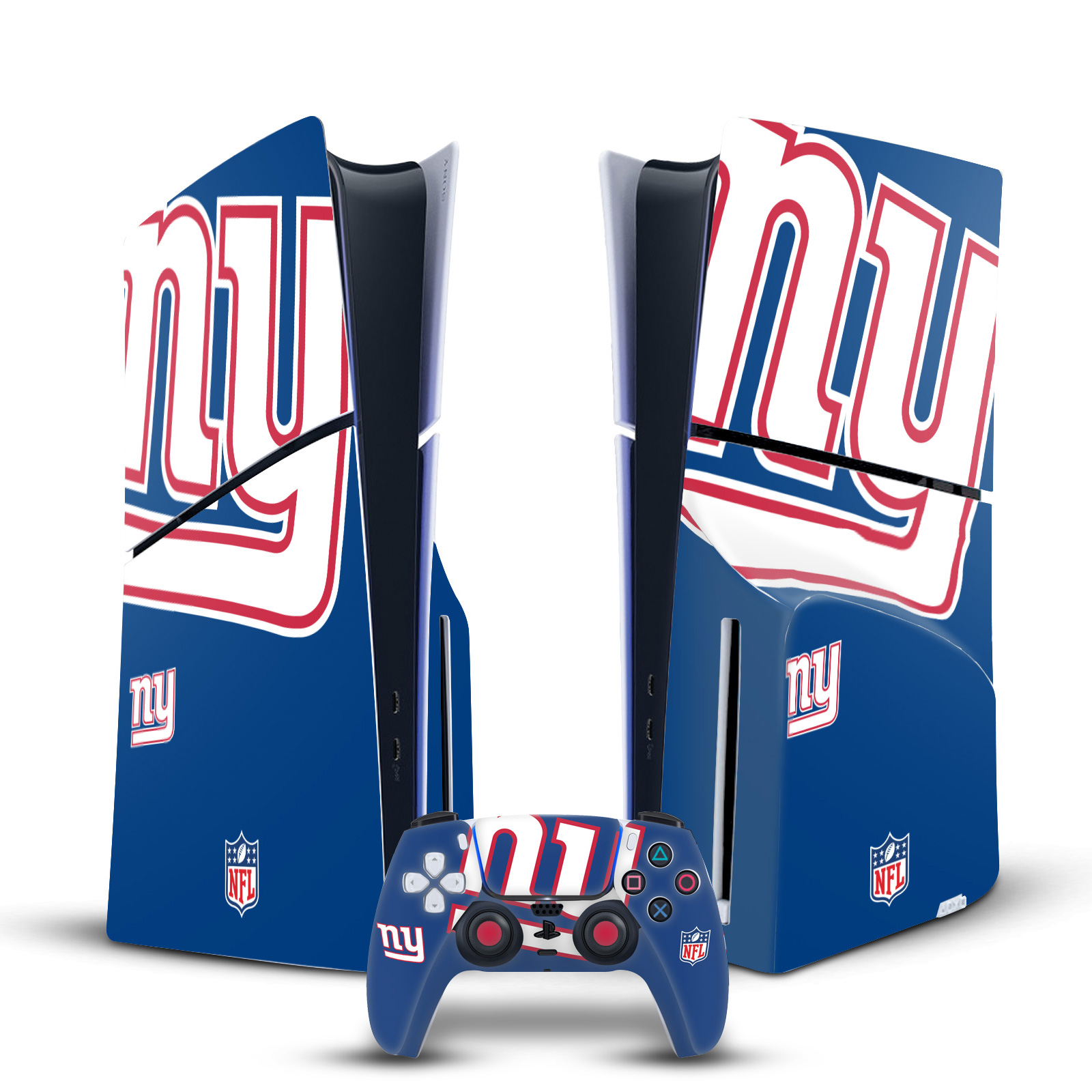 NFL NEW YORK GIANTS VINYL SKIN DECAL FOR SONY PS5 SLIM DISC CONSOLE & CONTROLLER