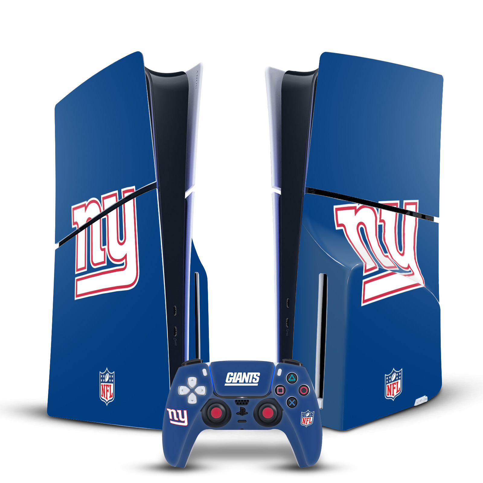 NFL NEW YORK GIANTS VINYL SKIN DECAL FOR SONY PS5 SLIM DISC CONSOLE & CONTROLLER