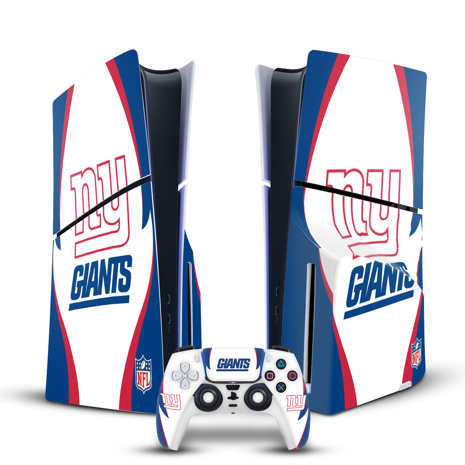 NFL NEW YORK GIANTS VINYL SKIN DECAL FOR SONY PS5 SLIM DISC CONSOLE & CONTROLLER