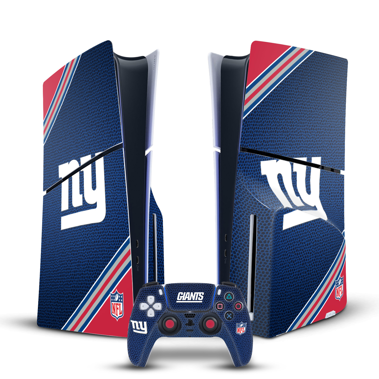 NFL NEW YORK GIANTS VINYL SKIN DECAL FOR SONY PS5 SLIM DISC CONSOLE & CONTROLLER