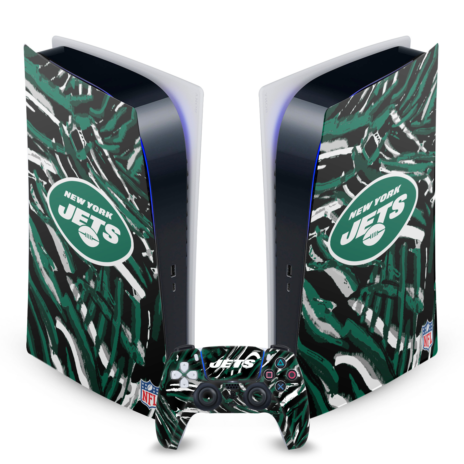 OFFICIAL NFL NEW YORK JETS VINYL SKIN DECAL FOR SONY PS5 DIGITAL EDITION BUNDLE