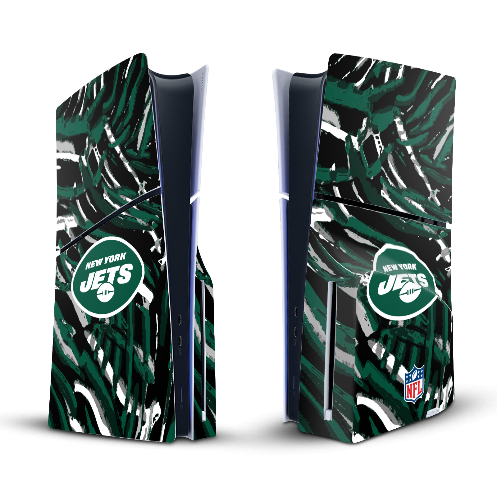 NFL NEW YORK JETS VINYL SKIN DECAL FOR SONY PS5 SLIM DISC EDITION CONSOLE