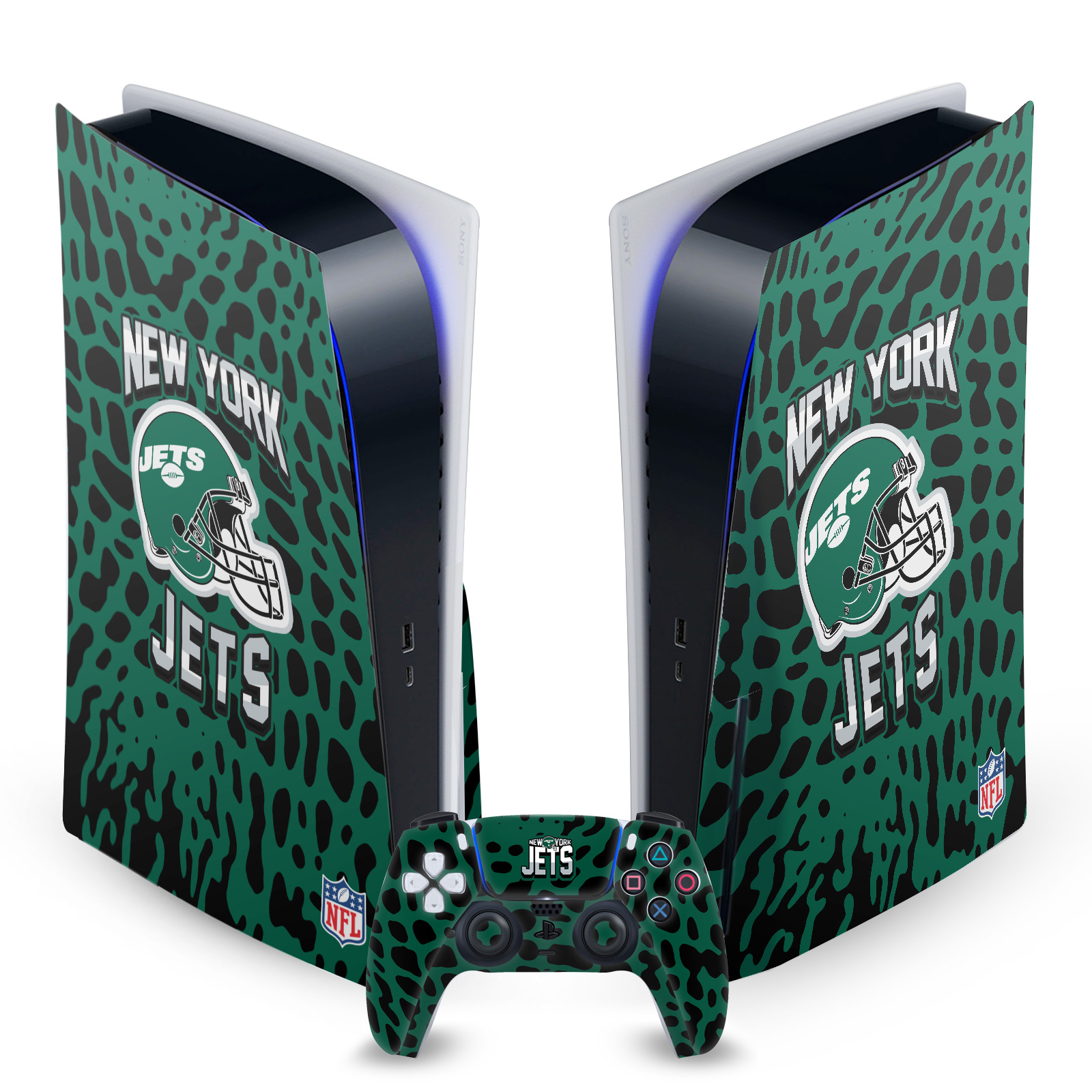 OFFICIAL NFL NEW YORK JETS VINYL SKIN DECAL FOR SONY PS5 DISC EDITION BUNDLE