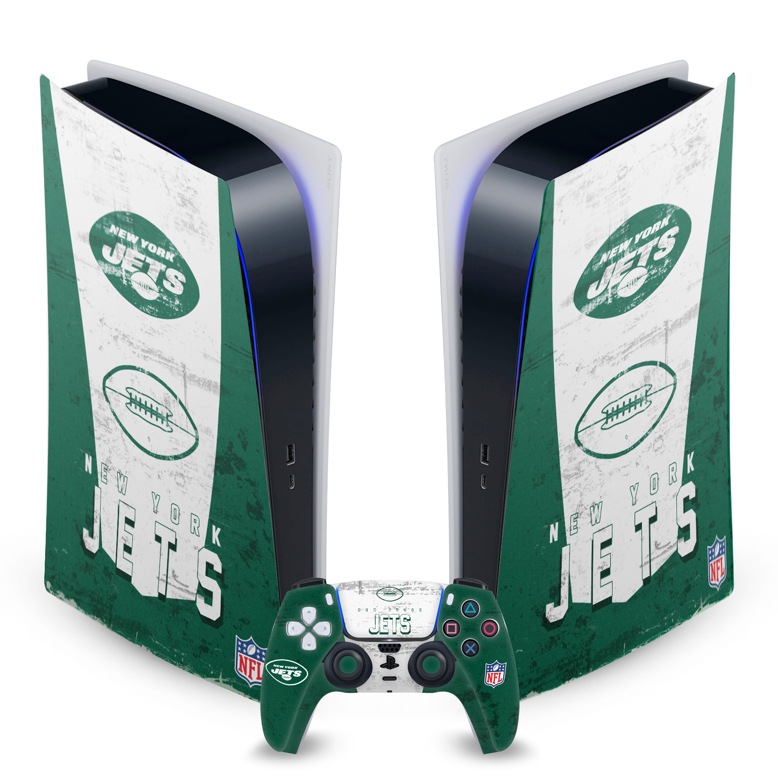 OFFICIAL NFL NEW YORK JETS VINYL SKIN DECAL FOR SONY PS5 DIGITAL EDITION BUNDLE