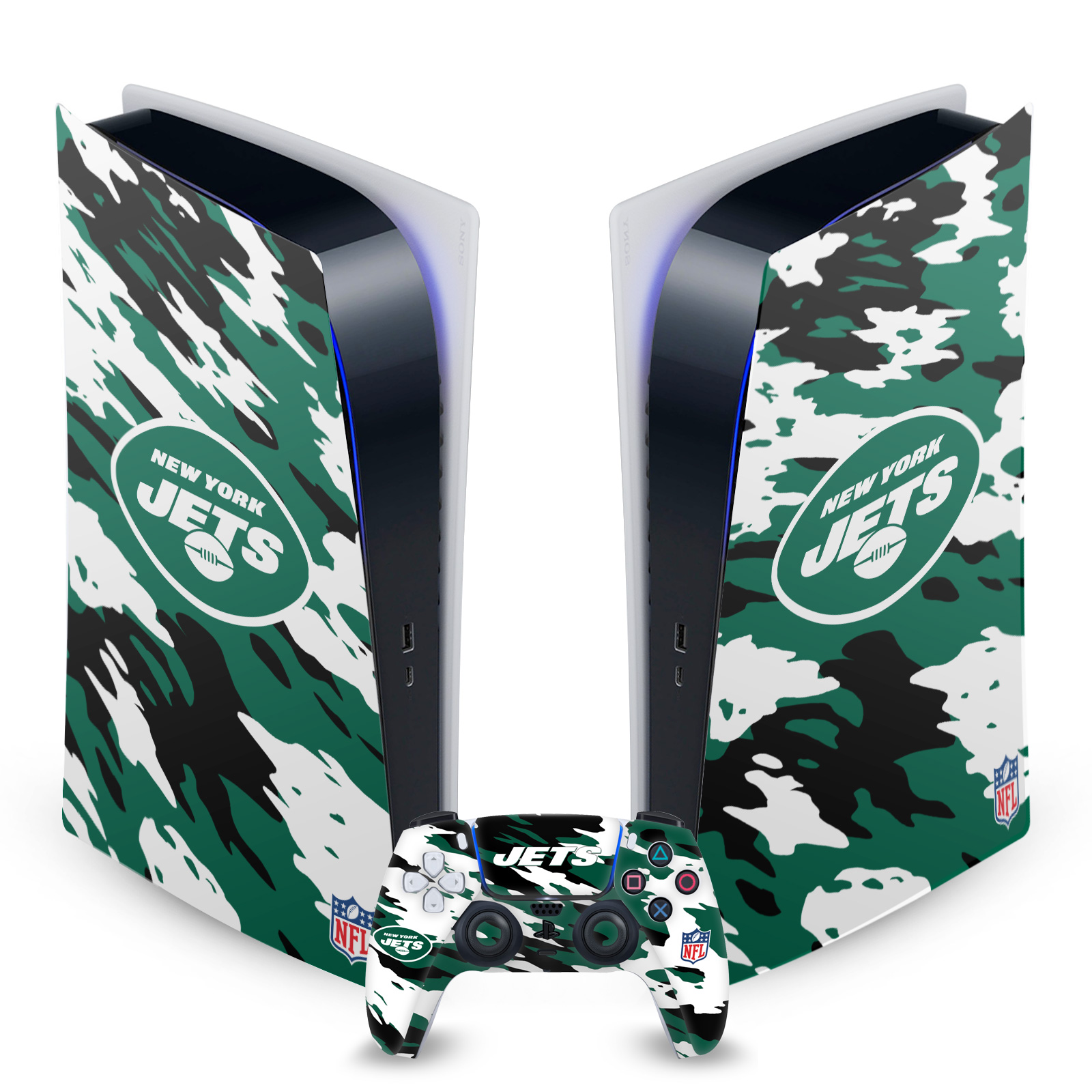 OFFICIAL NFL NEW YORK JETS VINYL SKIN DECAL FOR SONY PS5 DIGITAL EDITION BUNDLE