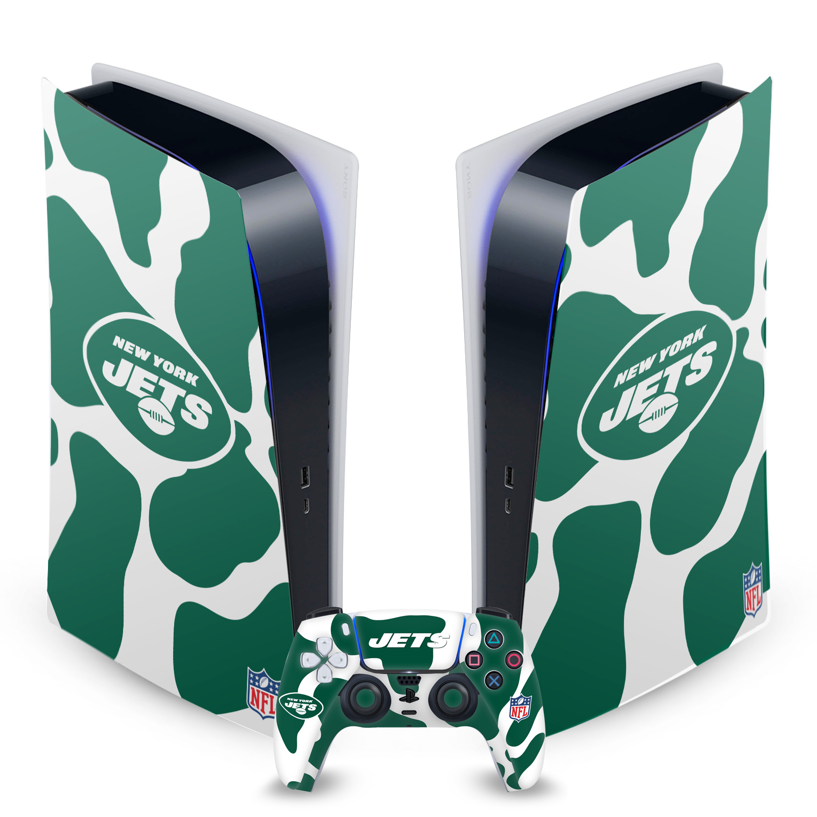 OFFICIAL NFL NEW YORK JETS VINYL SKIN DECAL FOR SONY PS5 DIGITAL EDITION BUNDLE