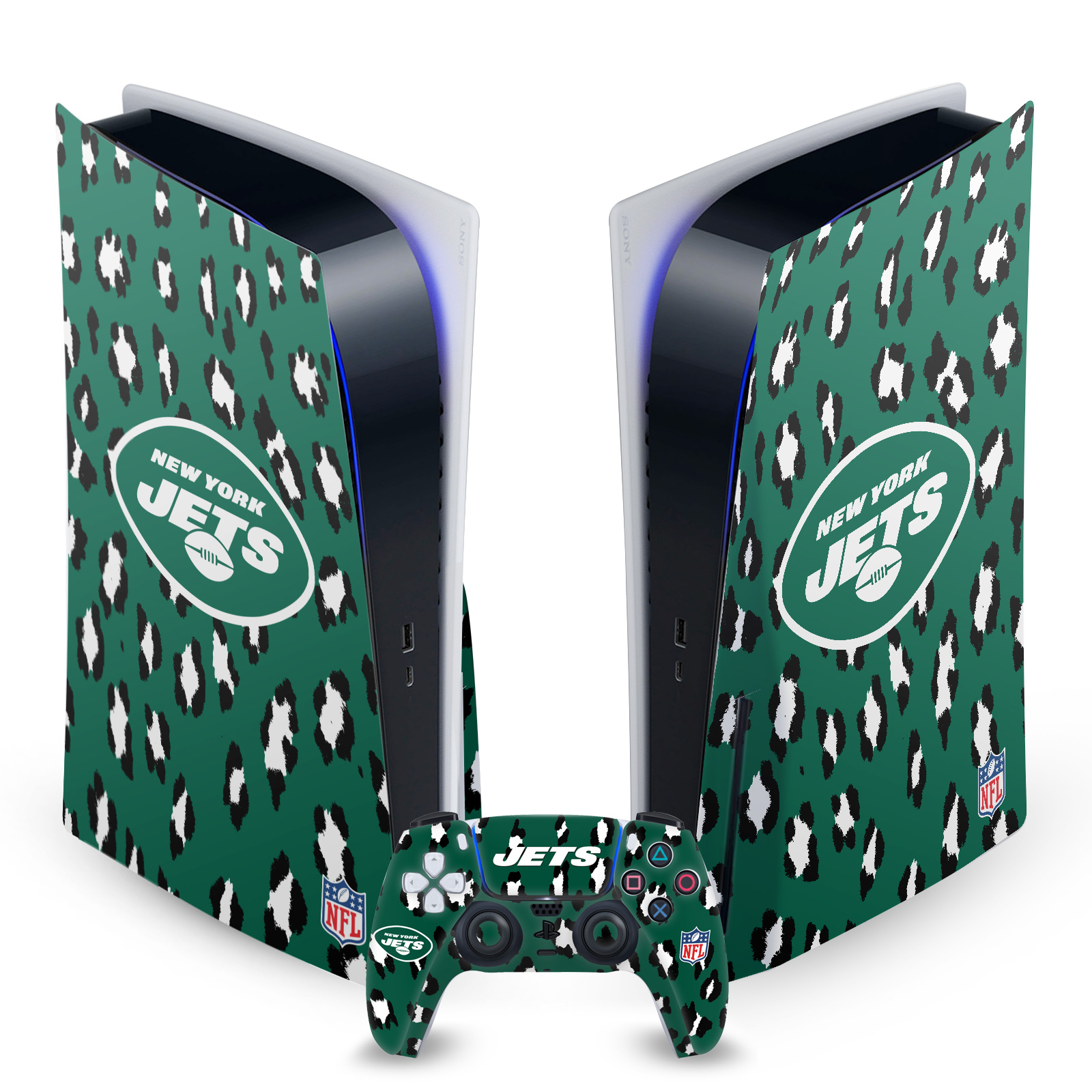 OFFICIAL NFL NEW YORK JETS VINYL SKIN DECAL FOR SONY PS5 DISC EDITION BUNDLE