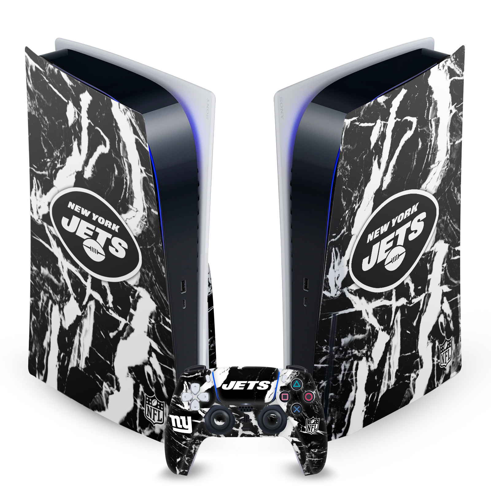 OFFICIAL NFL NEW YORK JETS VINYL SKIN DECAL FOR SONY PS5 DISC EDITION BUNDLE