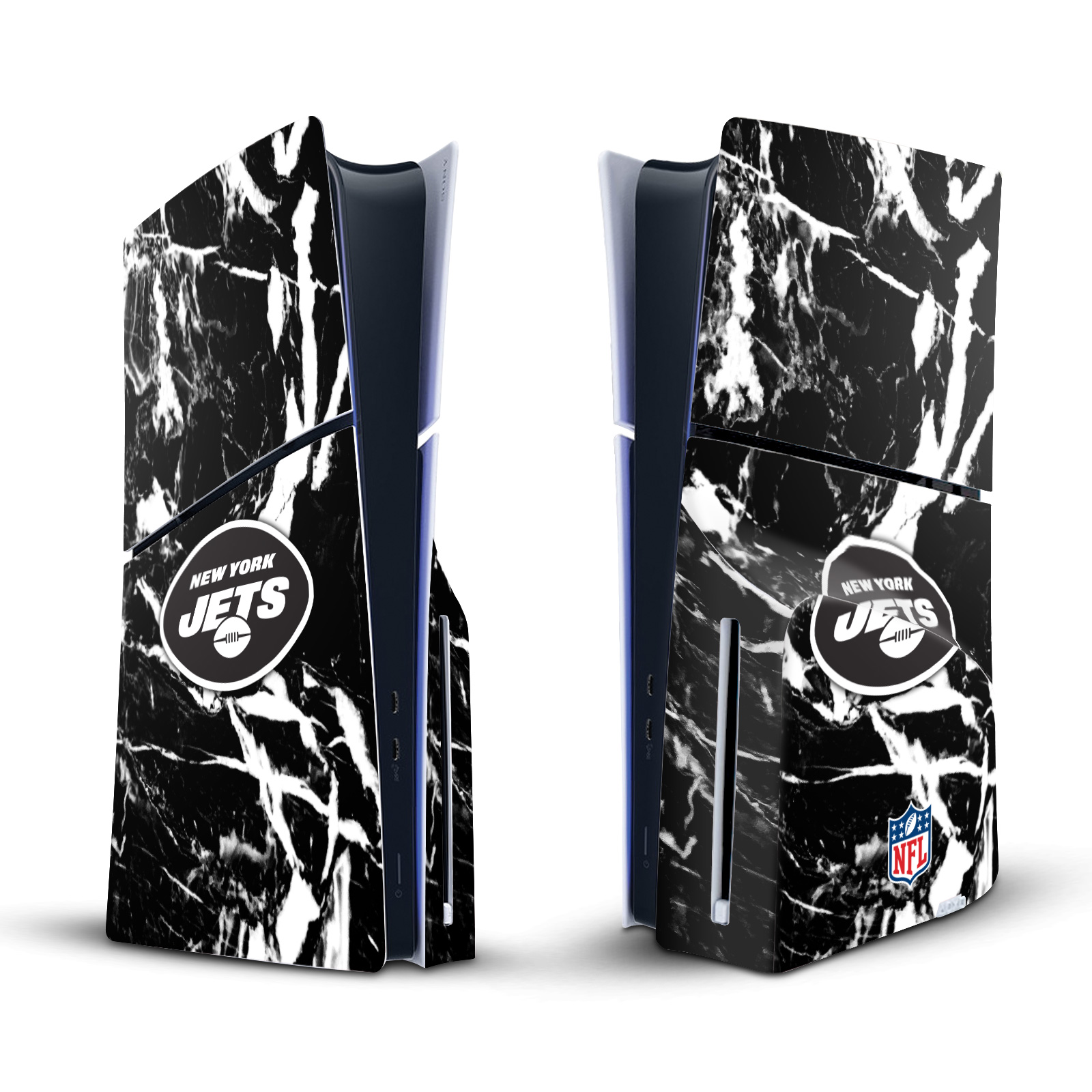 NFL NEW YORK JETS VINYL SKIN DECAL FOR SONY PS5 SLIM DISC EDITION CONSOLE