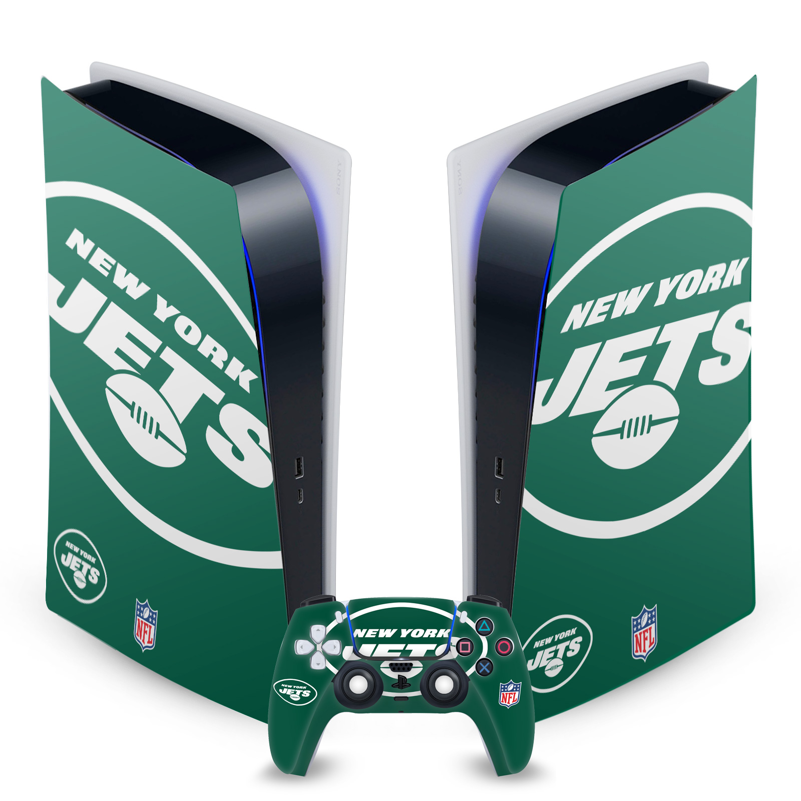 OFFICIAL NFL NEW YORK JETS VINYL SKIN DECAL FOR SONY PS5 DIGITAL EDITION BUNDLE