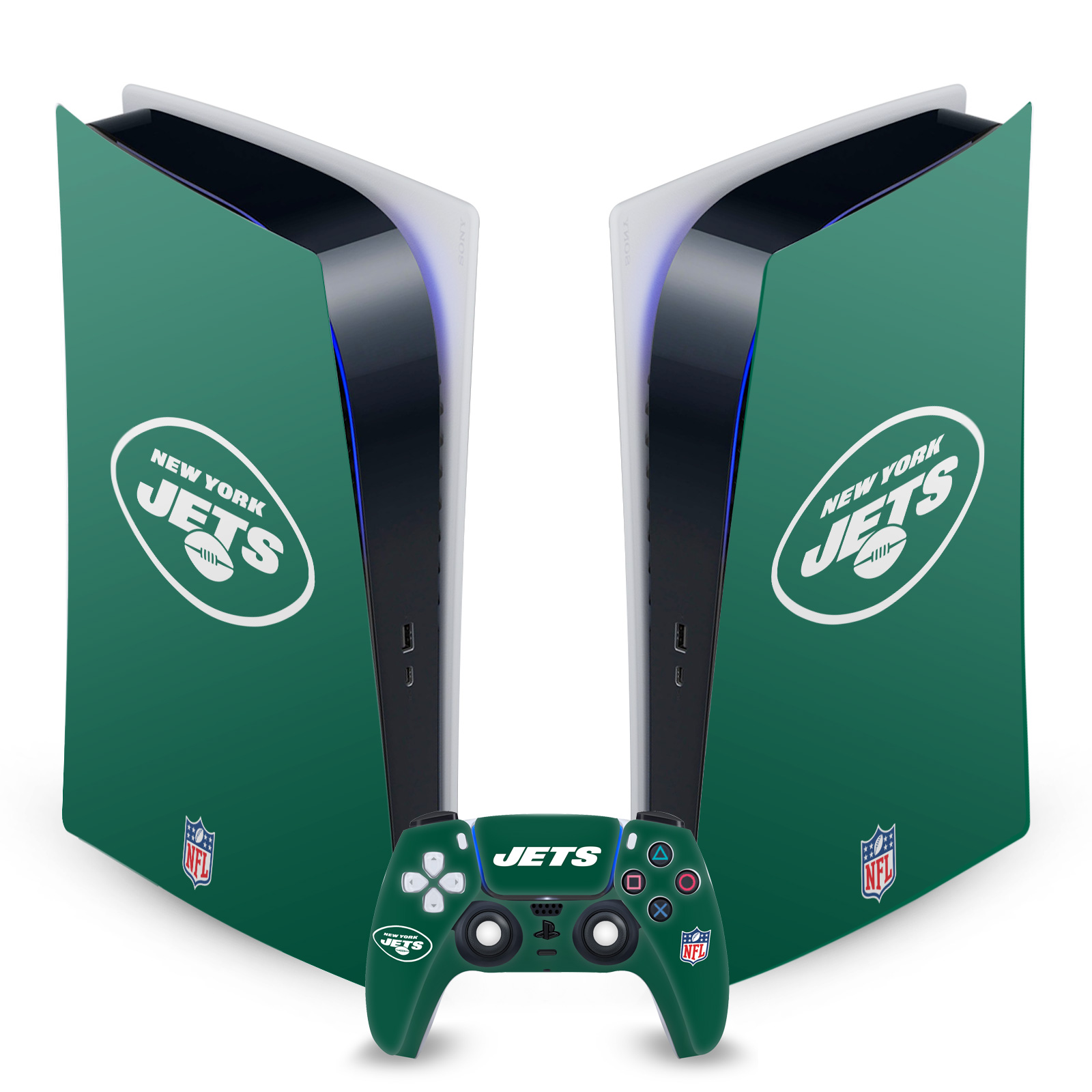 OFFICIAL NFL NEW YORK JETS VINYL SKIN DECAL FOR SONY PS5 DIGITAL EDITION BUNDLE