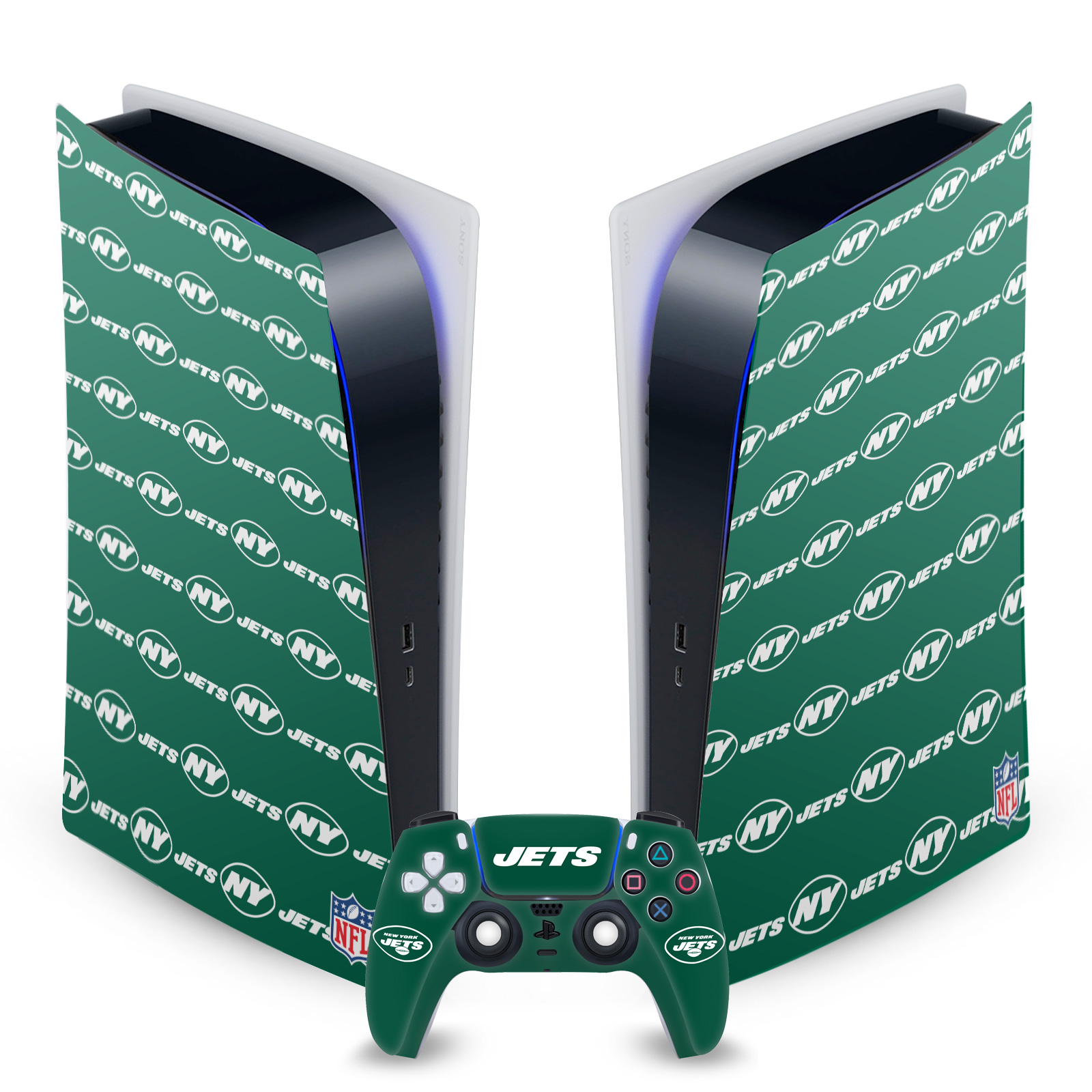 OFFICIAL NFL NEW YORK JETS VINYL SKIN DECAL FOR SONY PS5 DIGITAL EDITION BUNDLE