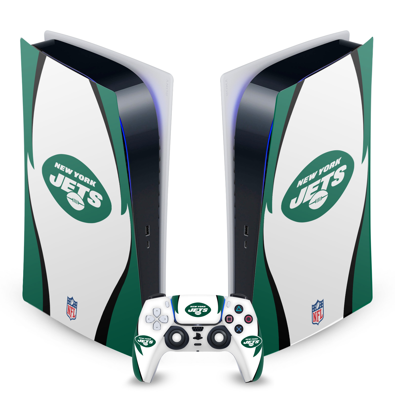 OFFICIAL NFL NEW YORK JETS VINYL SKIN DECAL FOR SONY PS5 DIGITAL EDITION BUNDLE