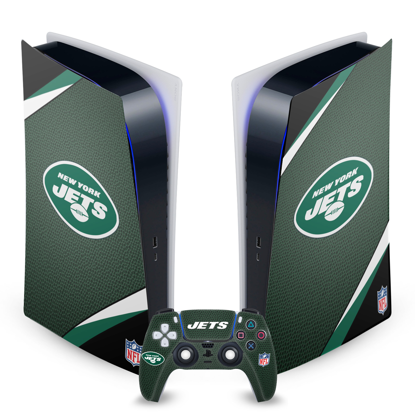 OFFICIAL NFL NEW YORK JETS VINYL SKIN DECAL FOR SONY PS5 DIGITAL EDITION BUNDLE