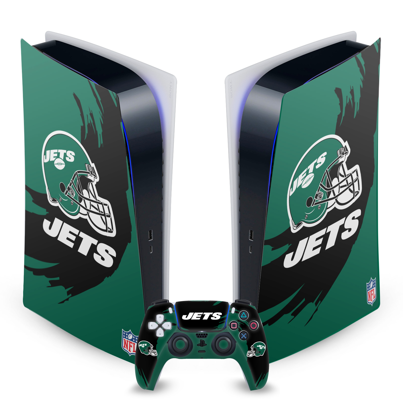 OFFICIAL NFL NEW YORK JETS VINYL SKIN DECAL FOR SONY PS5 DIGITAL EDITION BUNDLE