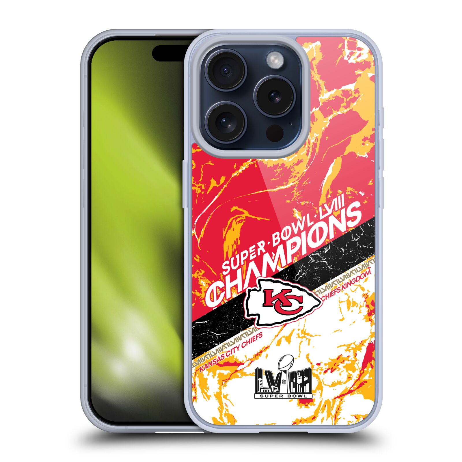 OFFICIAL NFL 2024 SUPER BOWL LVIII CHAMPIONS GEL CASE FOR APPLE iPHONE PHONES