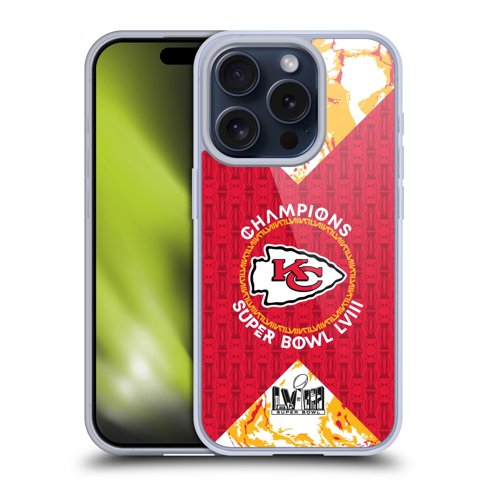 OFFICIAL NFL 2024 SUPER BOWL LVIII CHAMPIONS GEL CASE FOR APPLE iPHONE PHONES