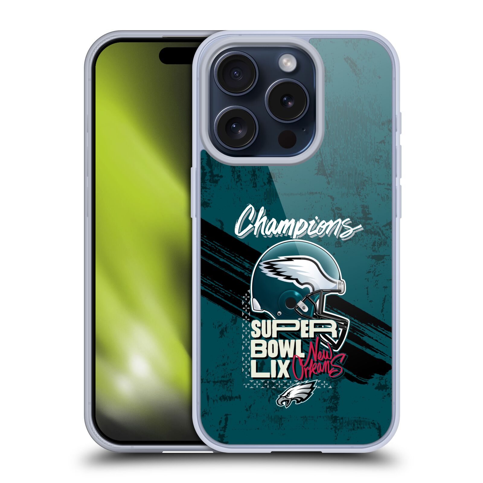 OFFICIAL NFL 2025 SUPER BOWL LIX CHAMPIONS SOFT GEL CASE FOR APPLE iPHONE PHONES - Picture 10 of 11