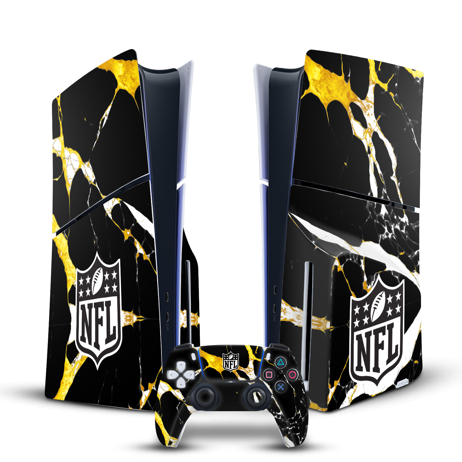 OFFICIAL NFL SHIELD VINYL SKIN DECAL FOR SONY PS5 SLIM/PRO DISC EDITION BUNDLE