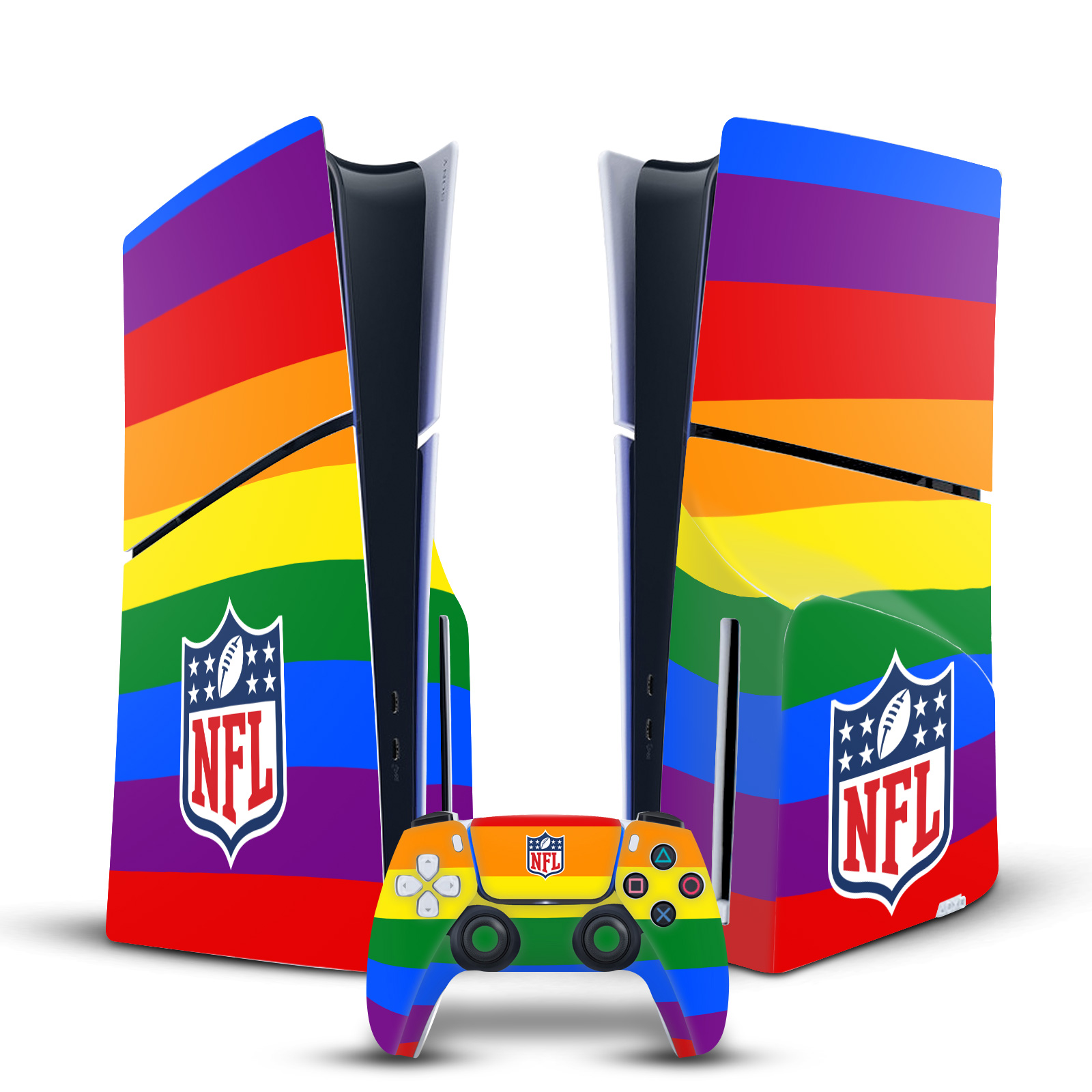 OFFICIAL NFL SHIELD VINYL SKIN DECAL FOR SONY PS5 SLIM/PRO DISC EDITION BUNDLE