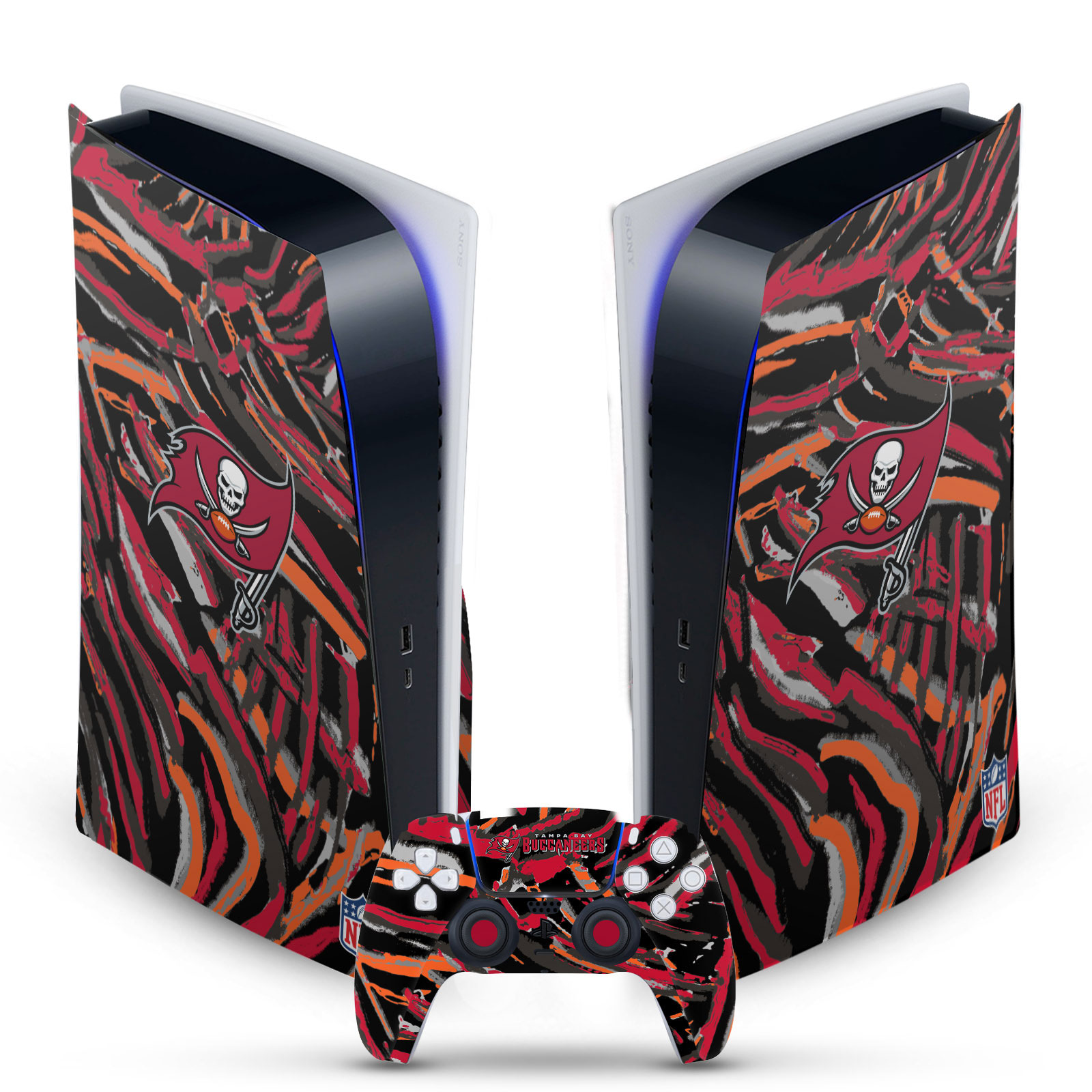 OFFICIAL NFL TAMPA BAY BUCCANEERS VINYL SKIN FOR SONY PS5 DIGITAL EDITION BUNDLE