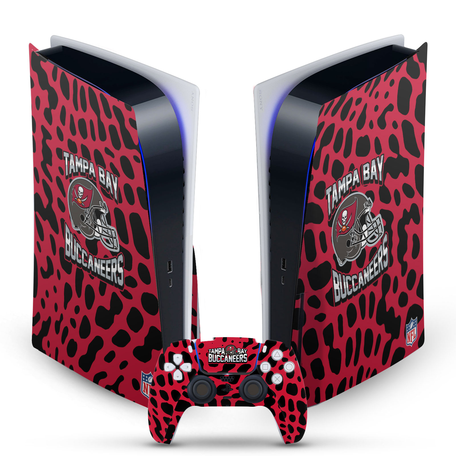 OFFICIAL NFL TAMPA BAY BUCCANEERS VINYL SKIN FOR SONY PS5 DISC EDITION BUNDLE