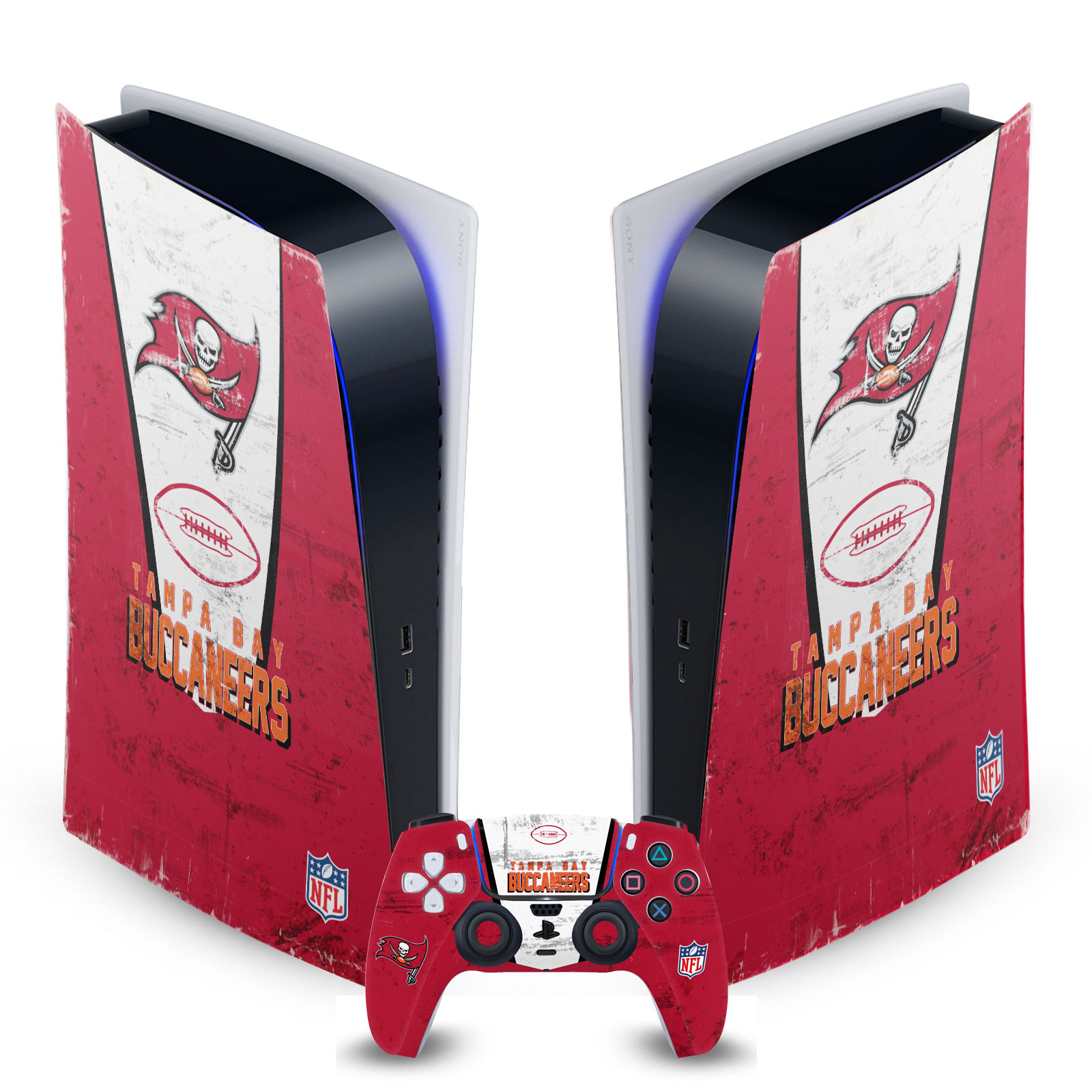 OFFICIAL NFL TAMPA BAY BUCCANEERS VINYL SKIN FOR SONY PS5 DIGITAL EDITION BUNDLE