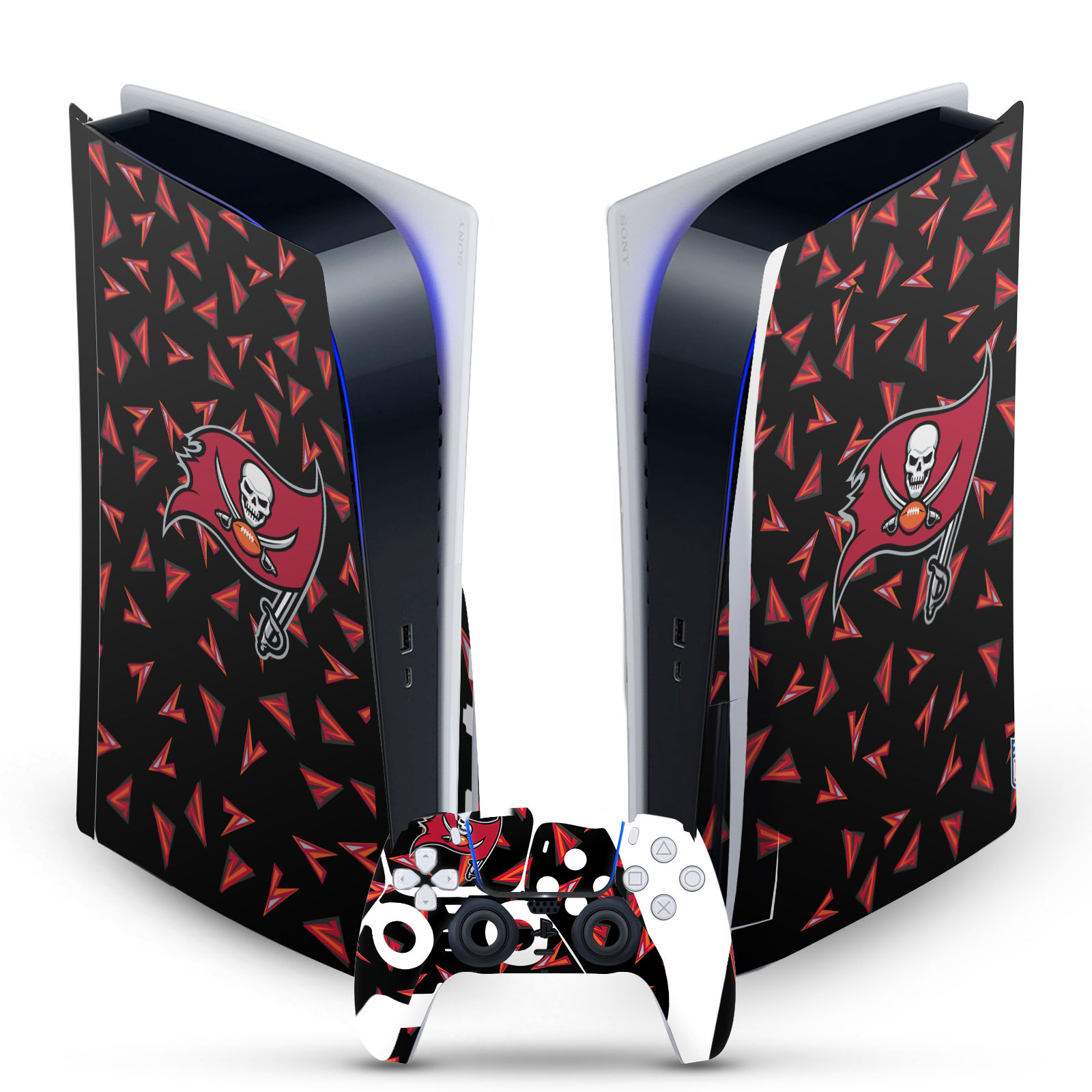 OFFICIAL NFL TAMPA BAY BUCCANEERS VINYL SKIN FOR SONY PS5 DISC EDITION BUNDLE