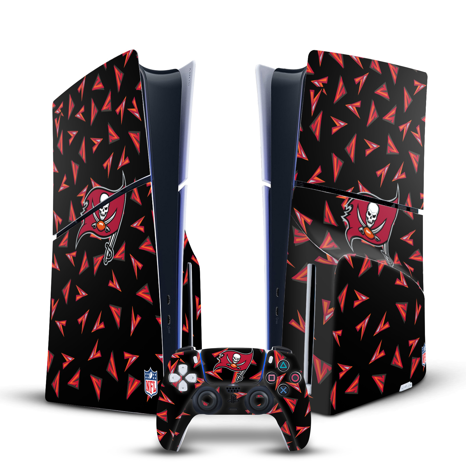 NFL TAMPA BAY BUCCANEERS VINYL SKIN FOR SONY PS5 SLIM DISC CONSOLE & CONTROLLER