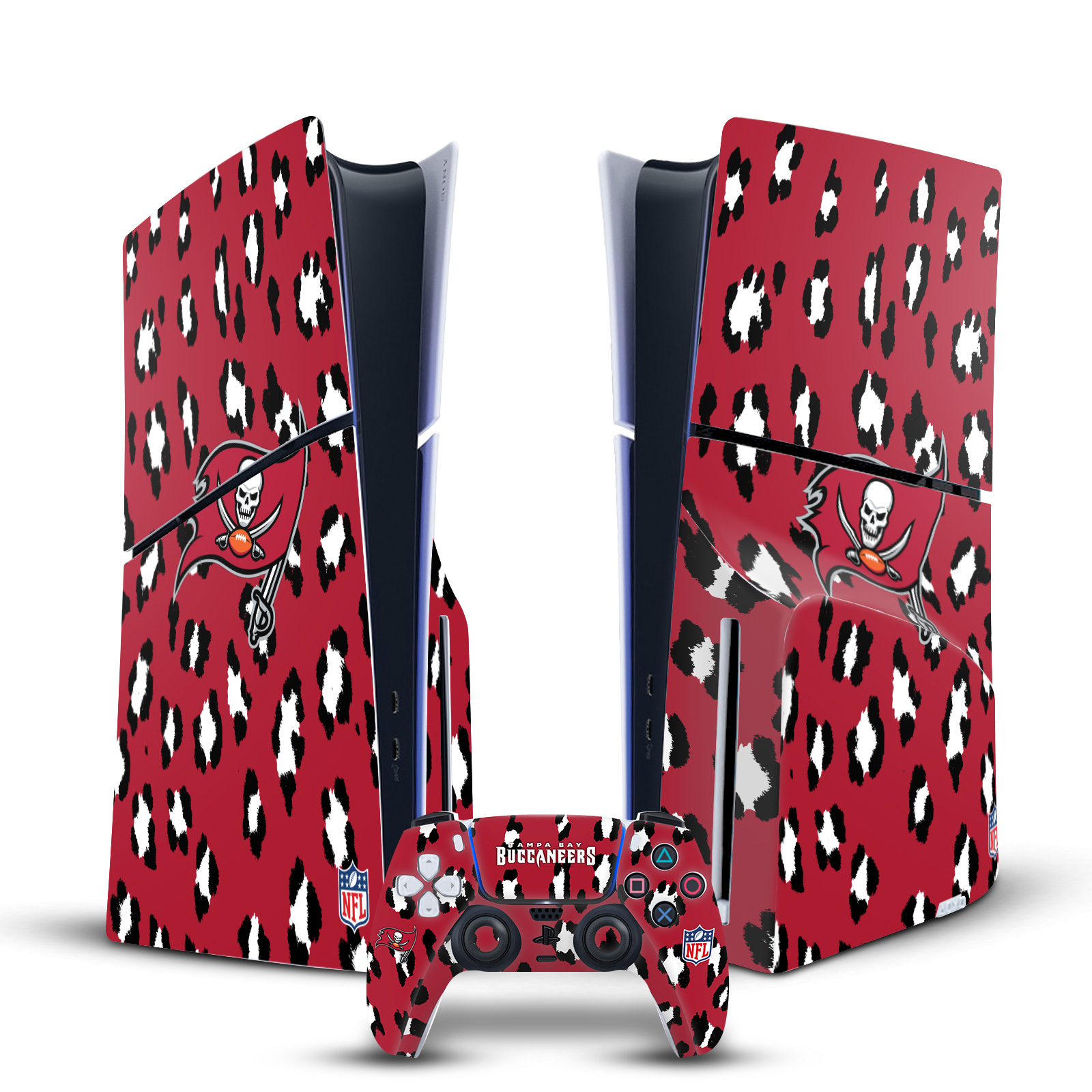 NFL TAMPA BAY BUCCANEERS VINYL SKIN FOR SONY PS5 SLIM DISC CONSOLE & CONTROLLER