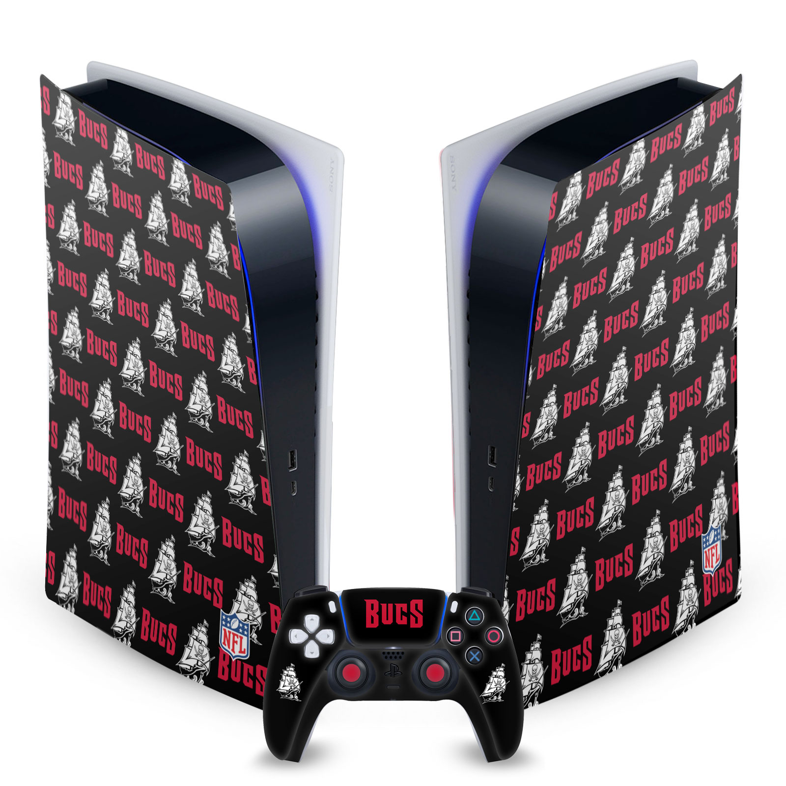 OFFICIAL NFL TAMPA BAY BUCCANEERS VINYL SKIN FOR SONY PS5 DIGITAL EDITION BUNDLE