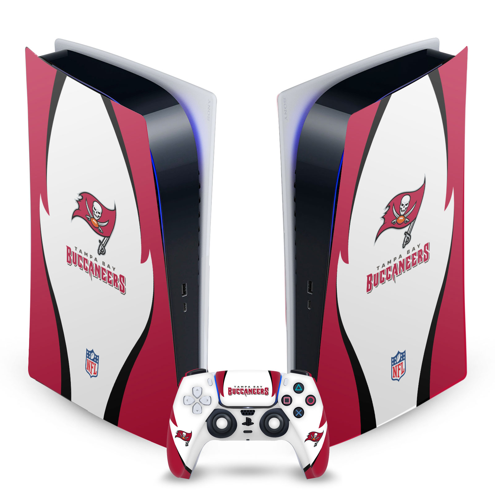 OFFICIAL NFL TAMPA BAY BUCCANEERS VINYL SKIN FOR SONY PS5 DIGITAL EDITION BUNDLE