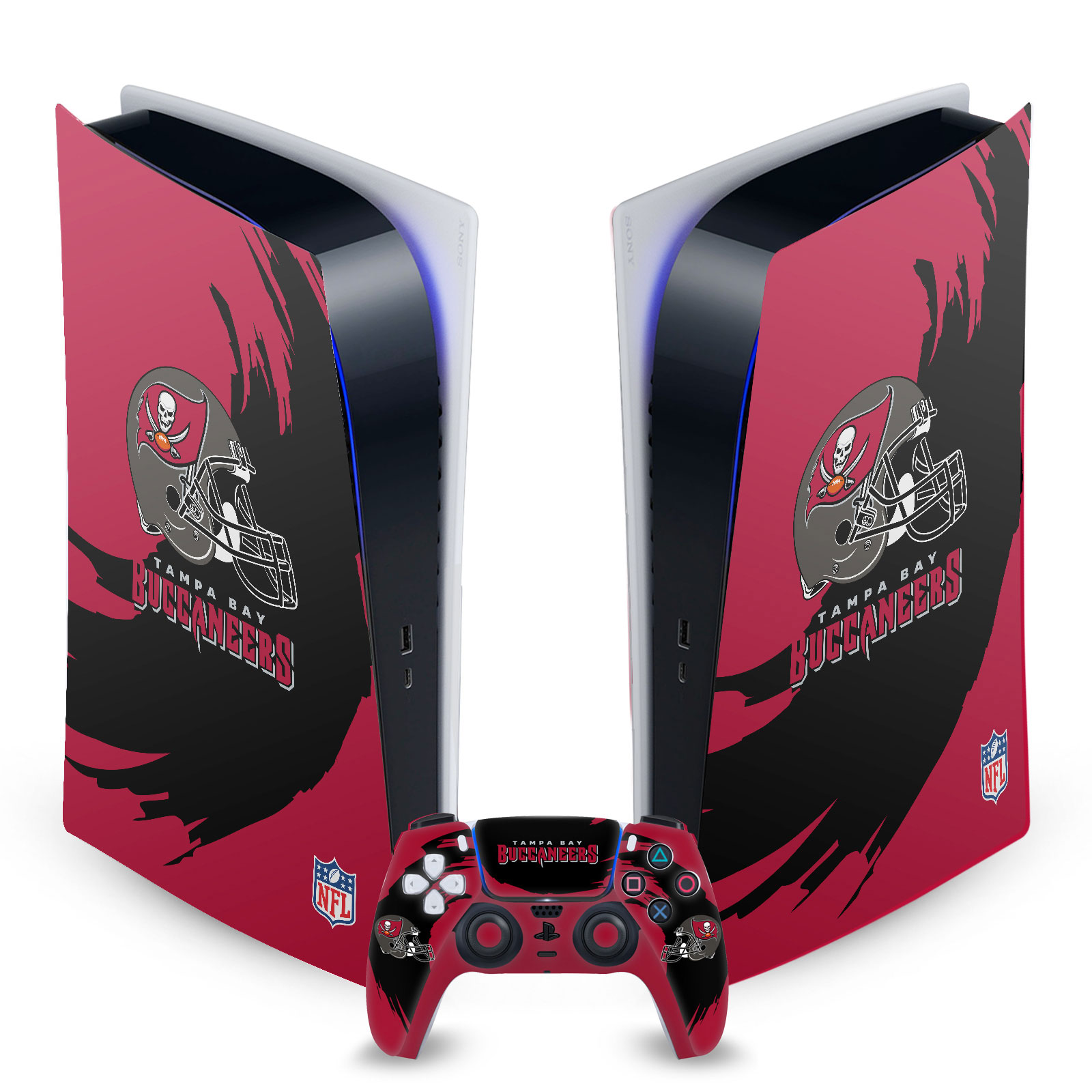 OFFICIAL NFL TAMPA BAY BUCCANEERS VINYL SKIN FOR SONY PS5 DIGITAL EDITION BUNDLE