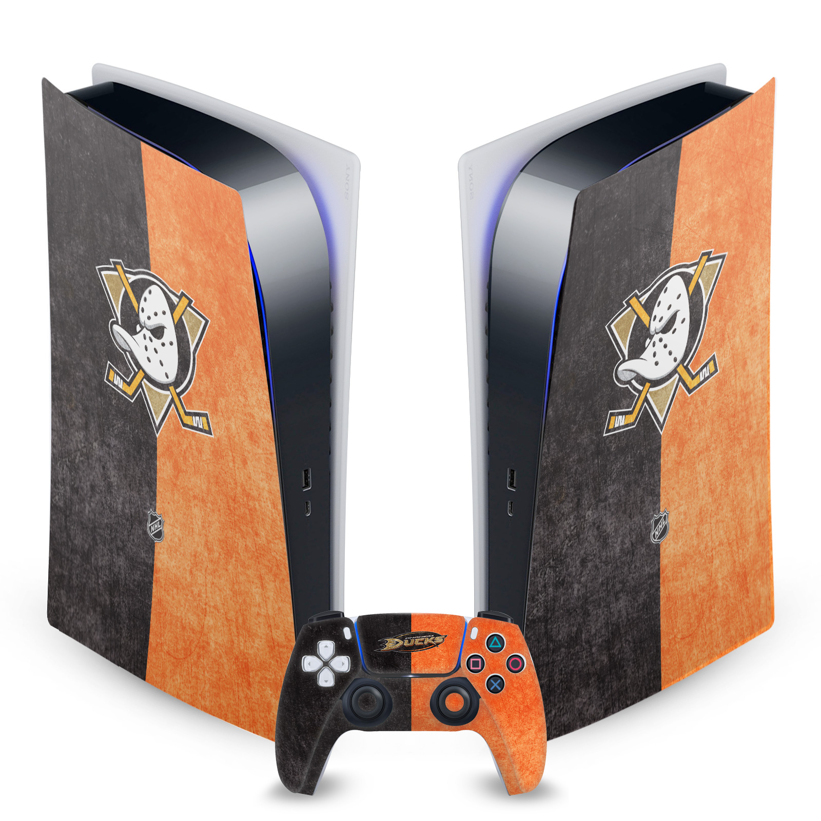 OFFICIAL NHL ANAHEIM DUCKS VINYL SKIN DECAL FOR SONY PS5 DIGITAL EDITION BUNDLE